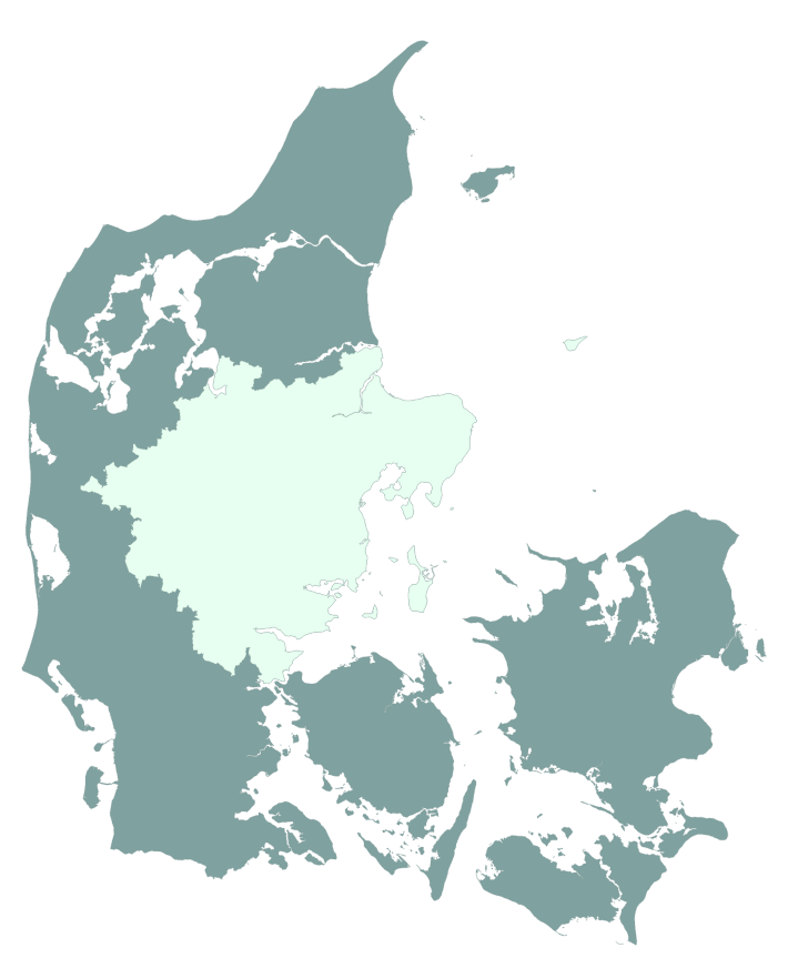 Erhverv+ Østjylland dækningsområde